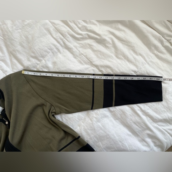 Exclusively Misook Olive Green & Black Zip-Up Knit Cardigan Jacket L - Picture 8 of 8